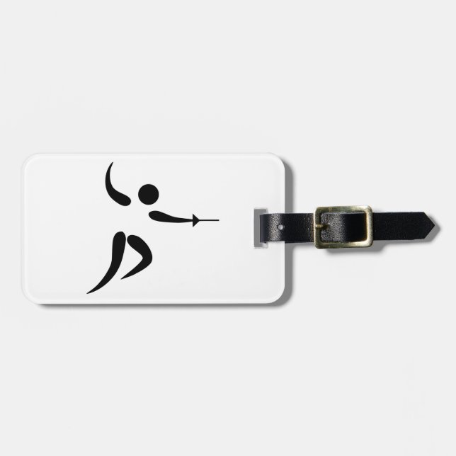Competitive and Olympic Fencing Pictogram Luggage Tag (Front Horizontal)