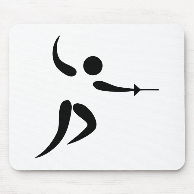 Competitive and Olympic Fencing Pictogram Mouse Mat (Front)