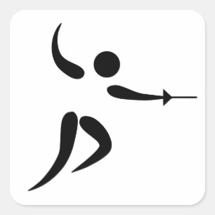 Competitive and Olympic Fencing Pictogram Square Sticker