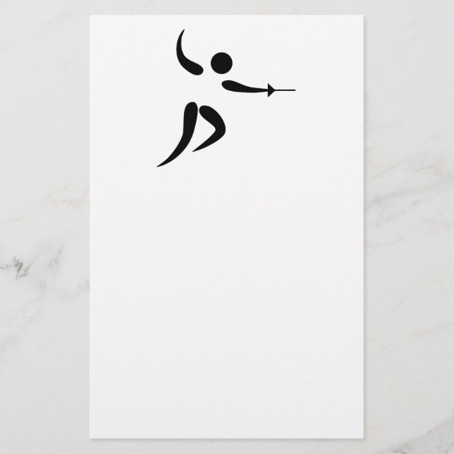Competitive and Olympic Fencing Pictogram Stationery (Front)
