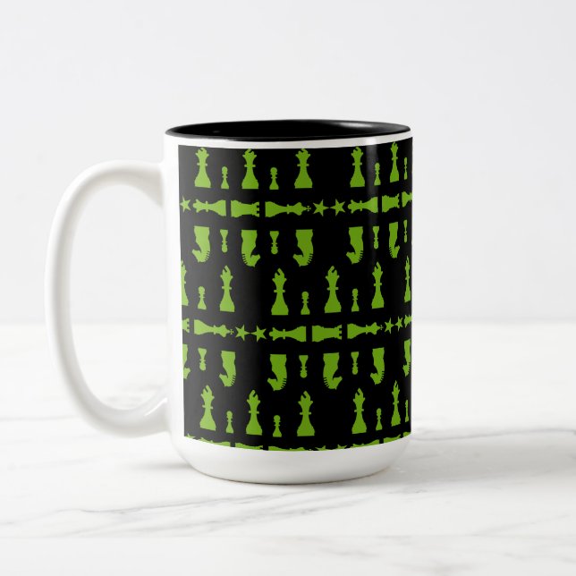 Competitive Chess Players Two-Tone Coffee Mug (Left)