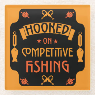 Competitive Fishing Gifts Glass Coaster