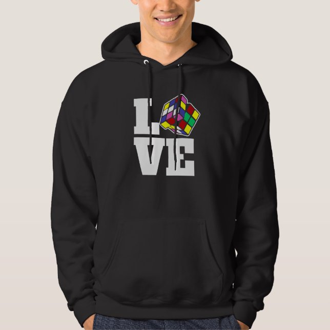 Competitive Puzzle Cube Love Speed Cubing 80's Vin Hoodie (Front)