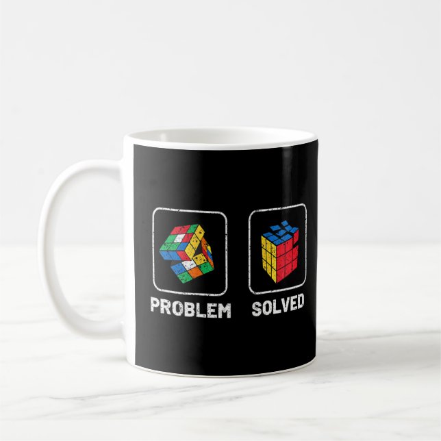 Competitive Puzzle Cube Problem Solved Speed Cubin Coffee Mug (Left)