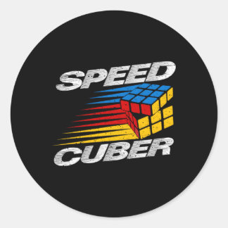 Competitive Puzzle Cube Speed Cuber Hobby 80'S Toy Classic Round Sticker