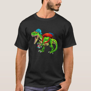  Competitive Puzzle Speedcubing Dinosaur Math  T-Shirt