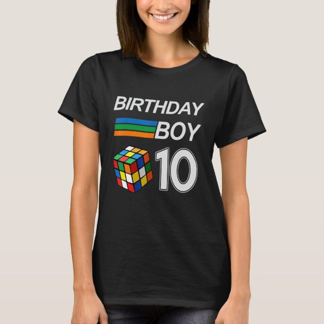 Competitive Speed Cubing 10 Years Old Birthday For T-Shirt (Front)