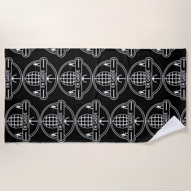 Competitive Sword Fencing Beach Towel (Front)