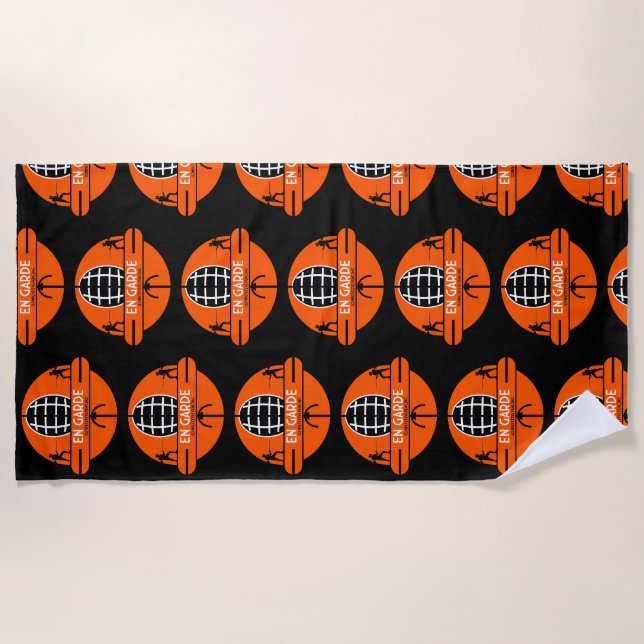 Competitive Sword Fencing Beach Towel (Front)