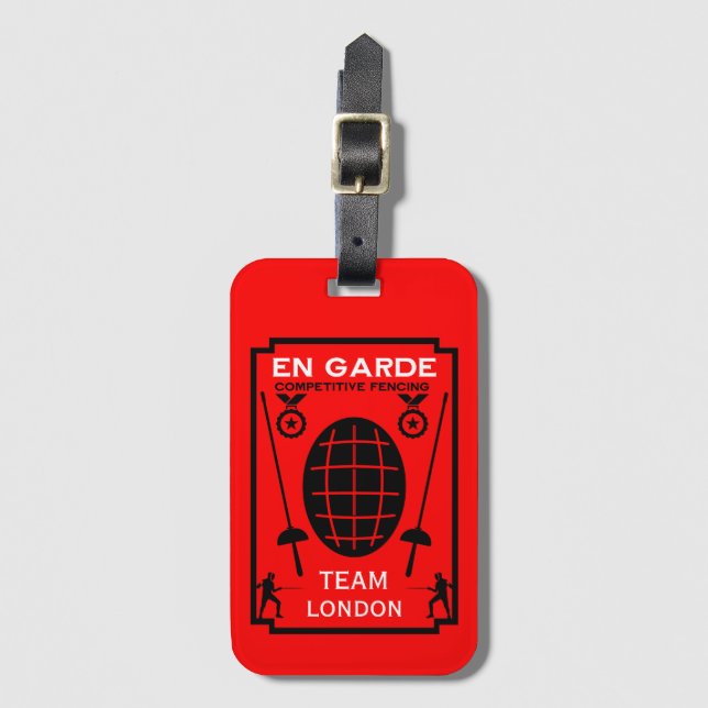 Competitive Sword Fencing Luggage Tag (Front Vertical)