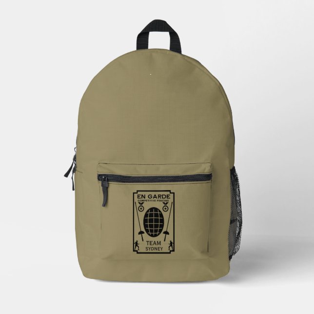 Competitive Sword Fencing Printed Backpack (Front)