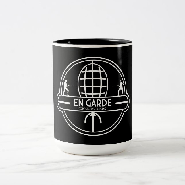 Competitive Sword Fencing Two-Tone Coffee Mug (Center)