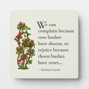 Complaiin or Rejoice... Wisdom from A. Lincoln Plaque