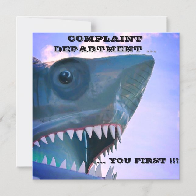 COMPLAINT DEPARTMENT SHARK CRUISE DOOR MAGNET (Front)