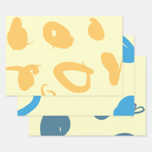 Complementary colour set Wrapping Paper flat sheet