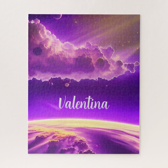 Complete Fantasy Purple and Violet Fun Galaxy  Jigsaw Puzzle (Vertical)