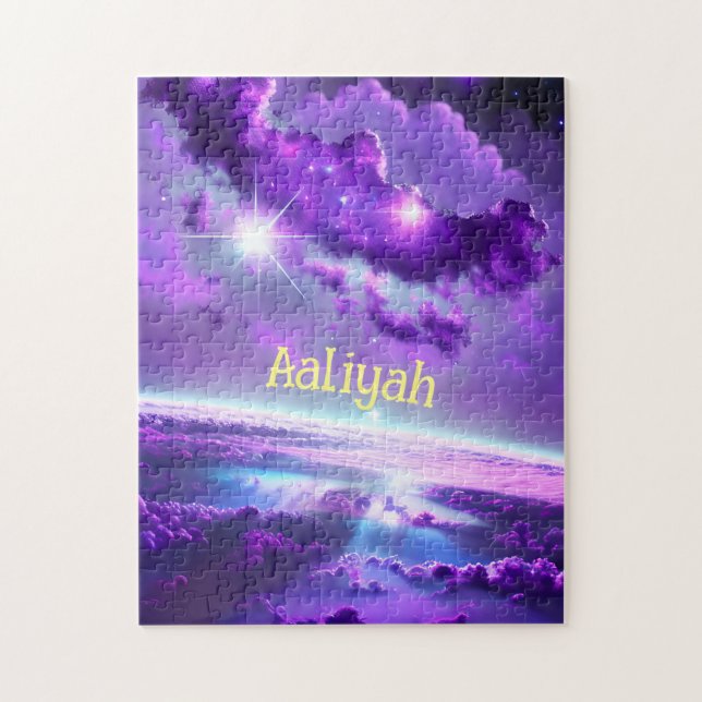 Complete Fantasy Violet Purple Dazzling Universe Jigsaw Puzzle (Vertical)