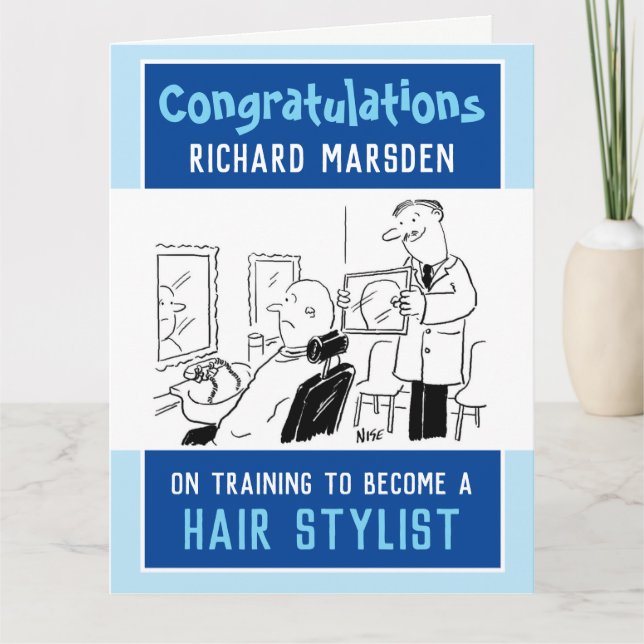 Completed Barber or Hair Stylist Training Card (Front)