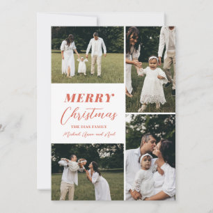 Completely Custom Christmas 4 Photo Collage Holiday Card