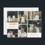 Completely Custom Christmas 6 Photo Collage Holiday Card<br><div class="desc">This stylish 6-Photo holiday card features a photo collage and dot pattern on the back. All text and colours are completely customisable.</div>