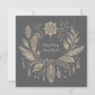 Completely Customisable Boho Floral Wreath Card