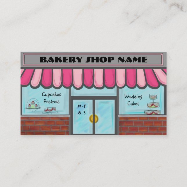 Completely customisable cute bakery shop cards (Front)