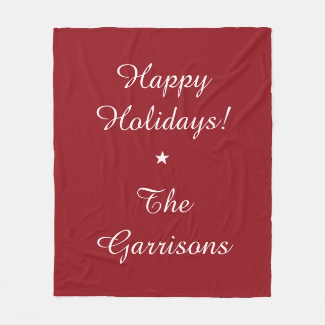 Completely customisable Holidays fleece blankets (Front)