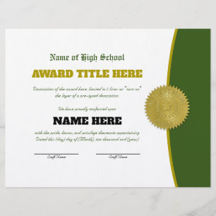 Completely Customisable SPORTS Award Certificate Custom Letterhead