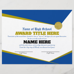 Completely Customisable SPORTS Award Certificate Custom Letterhead