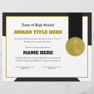 Completely Customisable SPORTS Award Certificate Custom Letterhead