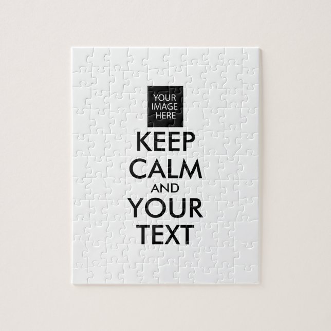 Completely Personalised KEEP CALM and YOUR TEXT Jigsaw Puzzle (Vertical)