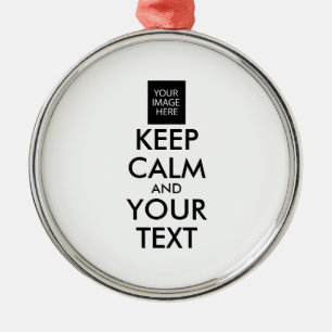 Completely Personalised KEEP CALM and YOUR TEXT Metal Tree Decoration
