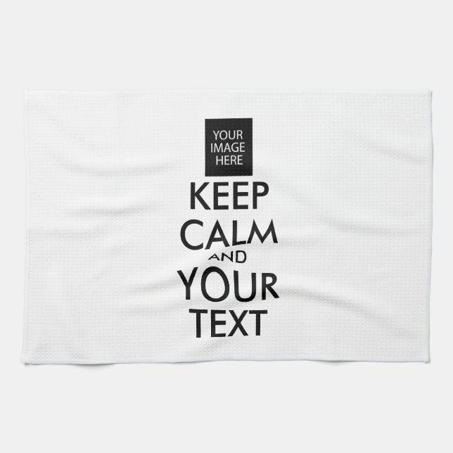 Completely Personalised KEEP CALM and YOUR TEXT Tea Towel (Horizontal)
