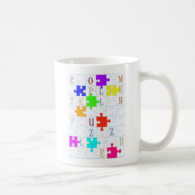 "Completely Puzzled" Puzzle Lover's Coffee Mug (Right)