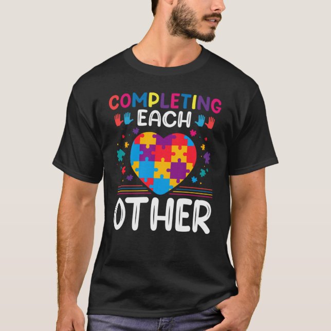 Completing Each Others  Autism Awareness Support A T-Shirt (Front)