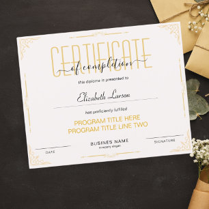 Completion Excellence Award Certificate Course