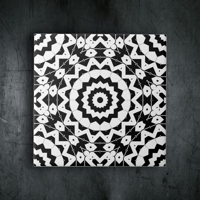 Complex Black and White Geometric Pattern Tile (Creator Uploaded)