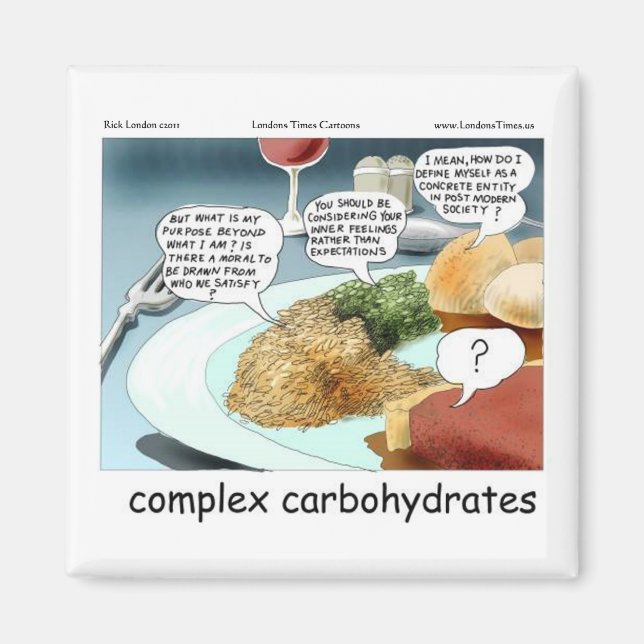 Complex Carbohydrates Funny Comic Philosophy  Magnet (Front)