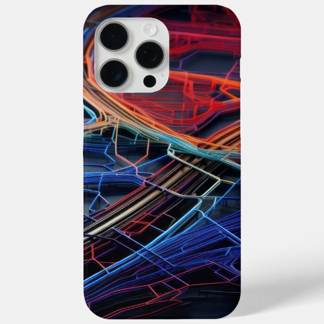 Complex connected lines in red and blue Case-Mate iPhone case (Back)