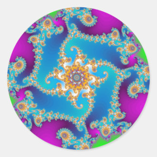 Complex Fractal Pattern: Classic Round Sticker