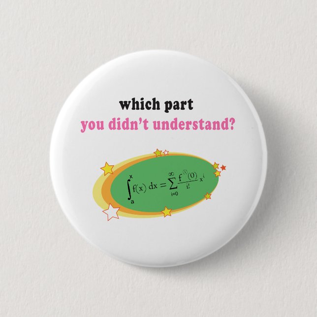 Complex Math Equation 6 Cm Round Badge (Front)