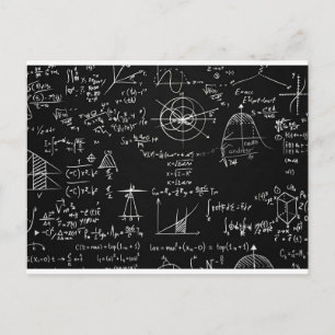 Complex Math & Physics Blackboard Equations Design Postcard