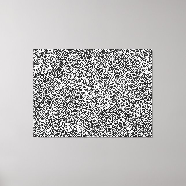 Complex Network - Black and White Canvas Print (Front)