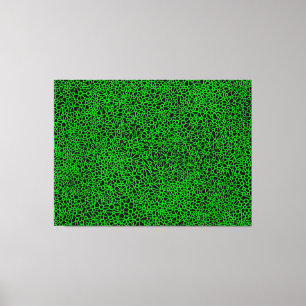 Complex Network - Green on Black Canvas Print