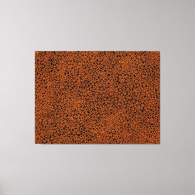 Complex Network - Orange on Black Canvas Print (Front)