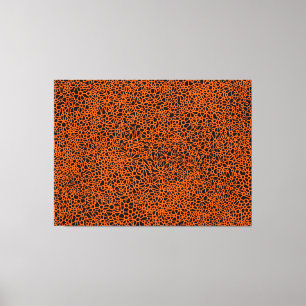 Complex Network - Orange on Black Canvas Print