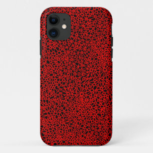 Complex Network - Red and Black iPhone Case
