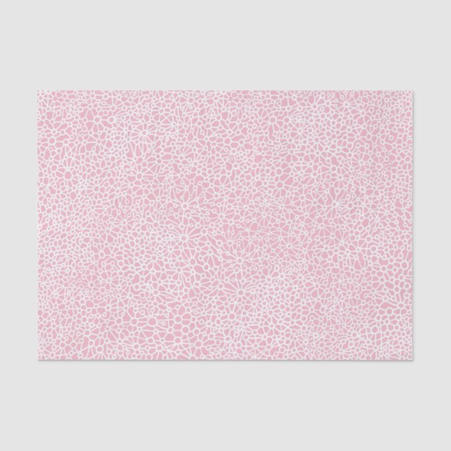 Complex Network - White on Pale Pink Tissue Paper (Front)