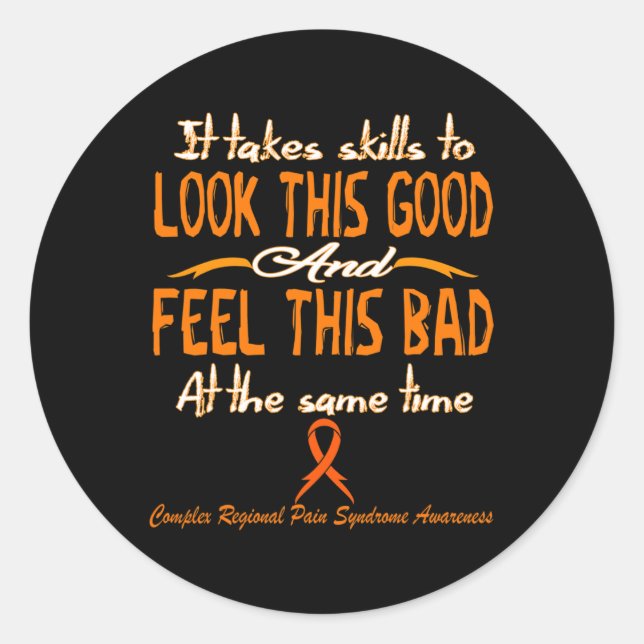 complex regional pain syndrome awareness 3 classic round sticker (Front)
