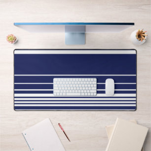 Complex Stripes - Blue Desk Mat